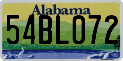 AL license plate 54BL072