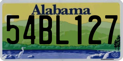 AL license plate 54BL127