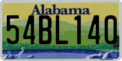 AL license plate 54BL140