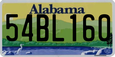 AL license plate 54BL160