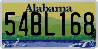 AL license plate 54BL168