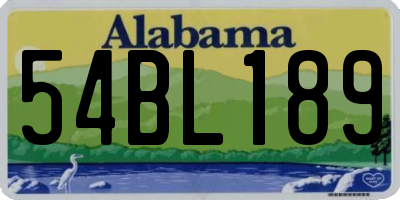 AL license plate 54BL189