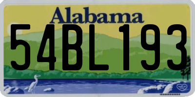 AL license plate 54BL193