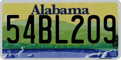 AL license plate 54BL209
