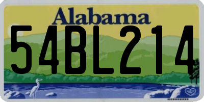 AL license plate 54BL214