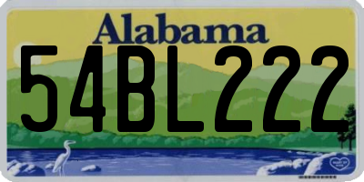 AL license plate 54BL222
