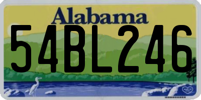 AL license plate 54BL246