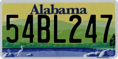 AL license plate 54BL247