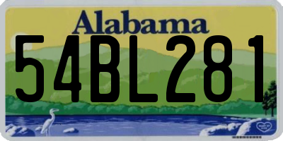 AL license plate 54BL281