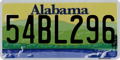 AL license plate 54BL296