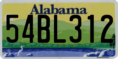 AL license plate 54BL312