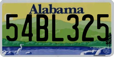 AL license plate 54BL325