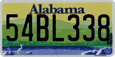 AL license plate 54BL338