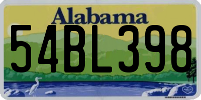 AL license plate 54BL398