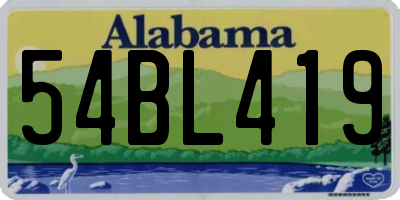 AL license plate 54BL419