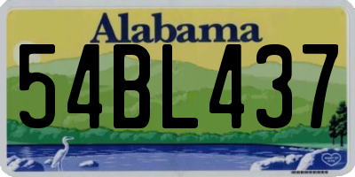 AL license plate 54BL437