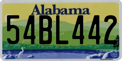 AL license plate 54BL442