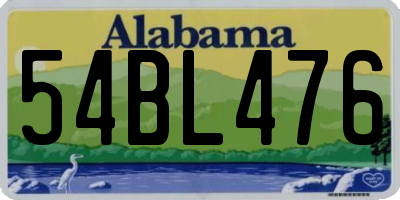 AL license plate 54BL476