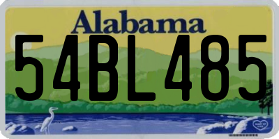 AL license plate 54BL485