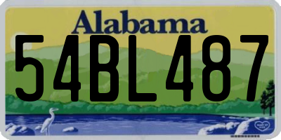 AL license plate 54BL487