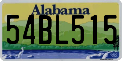 AL license plate 54BL515