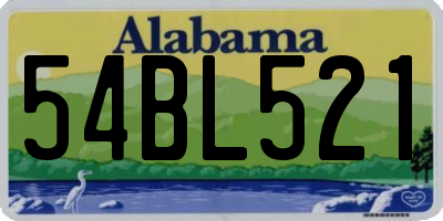 AL license plate 54BL521