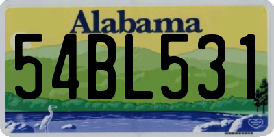 AL license plate 54BL531