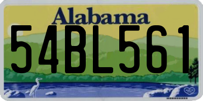 AL license plate 54BL561