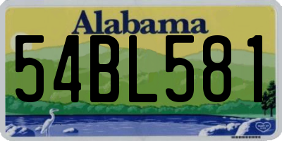 AL license plate 54BL581