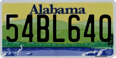 AL license plate 54BL640