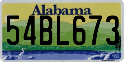 AL license plate 54BL673