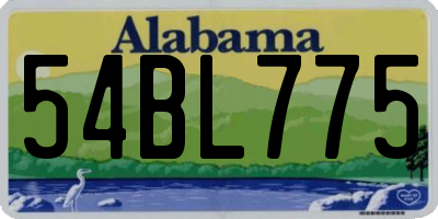 AL license plate 54BL775