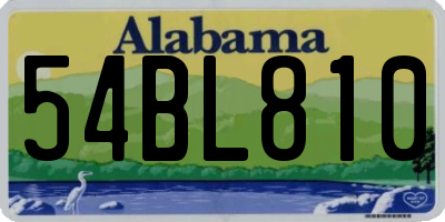 AL license plate 54BL810