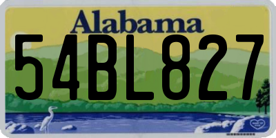 AL license plate 54BL827