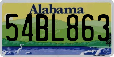 AL license plate 54BL863