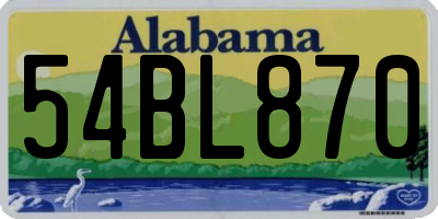 AL license plate 54BL870