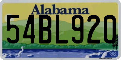 AL license plate 54BL920