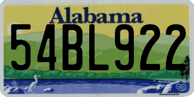 AL license plate 54BL922
