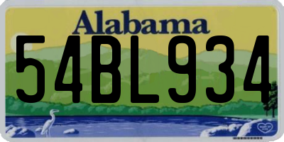 AL license plate 54BL934