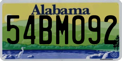 AL license plate 54BM092