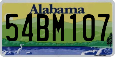 AL license plate 54BM107