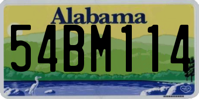 AL license plate 54BM114