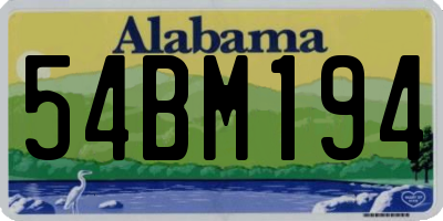 AL license plate 54BM194