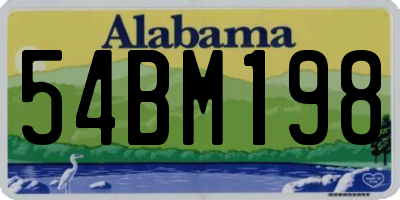 AL license plate 54BM198