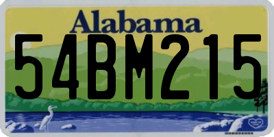 AL license plate 54BM215
