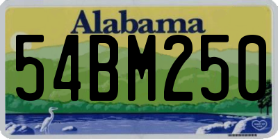 AL license plate 54BM250