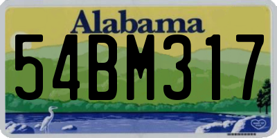 AL license plate 54BM317