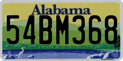 AL license plate 54BM368