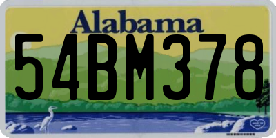 AL license plate 54BM378
