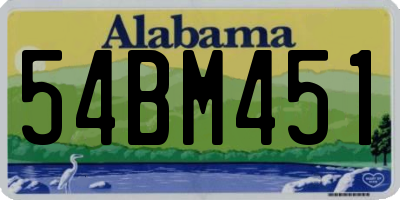 AL license plate 54BM451
